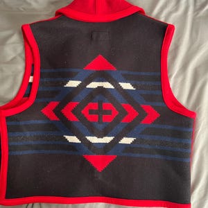Chaleco vintage de lana Pendleton estilo manta para mujer, talla grande, estilo azteca, fabricado en EE. UU. imagen 3