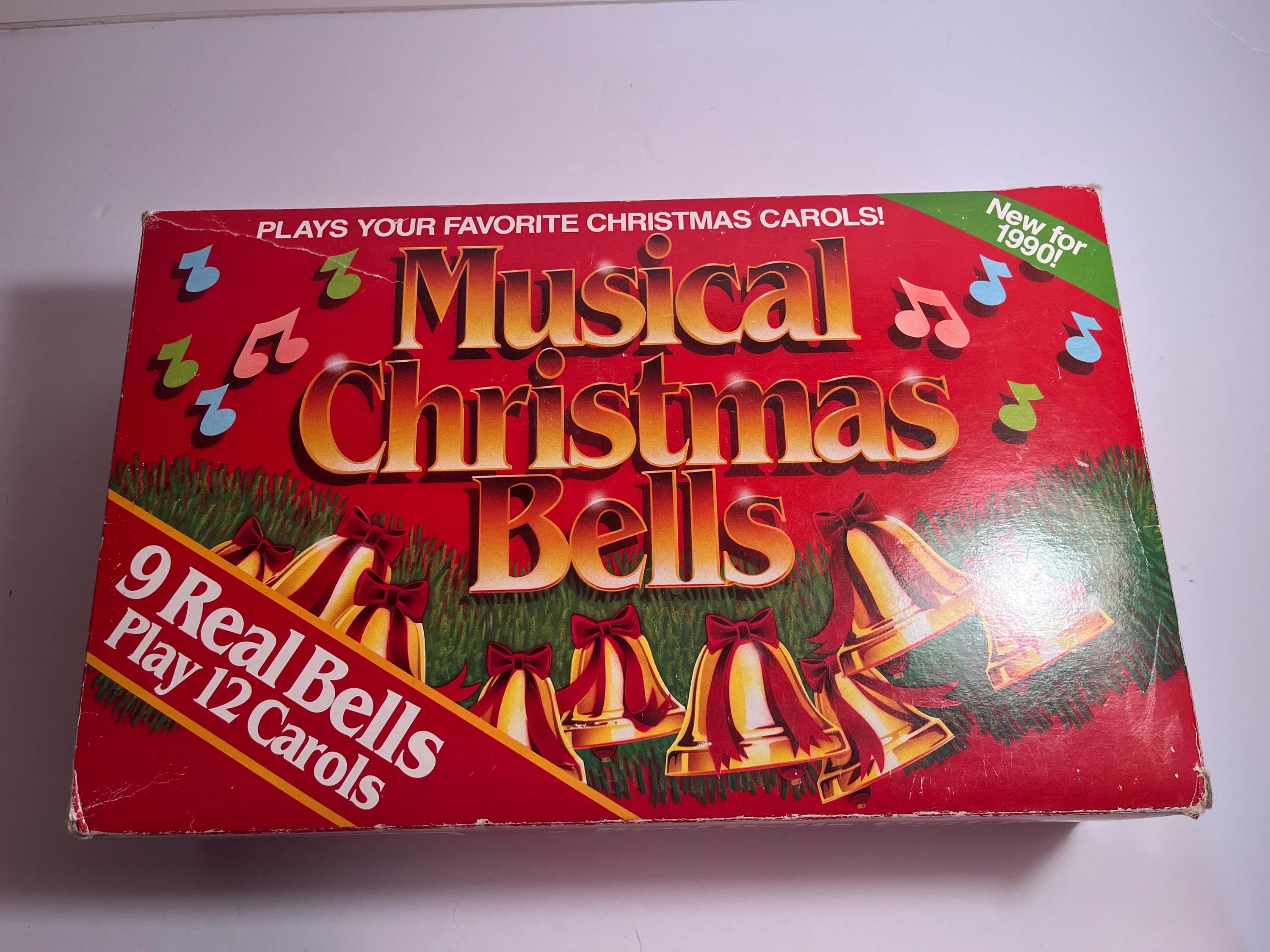 Vtg 1990 Musical Christmas Bells String Set of 9 Bells Plays 12