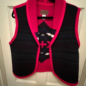 Chaleco vintage de lana Pendleton estilo manta para mujer, talla grande, estilo azteca, fabricado en EE. UU. imagen 4