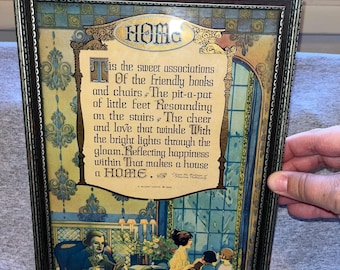 Antike Buzza Motto Home Maurine Hathaway Gedicht Mettel Illustration 1925