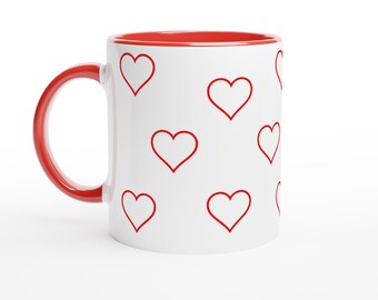Taza de café con forma de corazón / Taza de cerámica de 11 oz: el regalo perfecto de San Valentín para ella