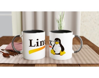 Linux Tux Coffee Mug (Full Logo) | 11oz Ceramic Mug