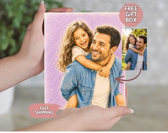 Drawing Dad picture frame, Daddy photo gift, dada photo frame, custom daddy frame, photo frame for dad, personal photo frame, daddy photo