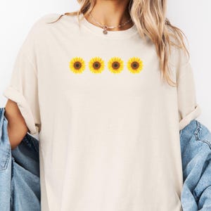 Sunflower flower Shirt, Butterfly Tee, Mothers Day Gift Shirt, Sunflower Shirt, Floral Tshirt, Flowers Gift T-shirt, Botanical Tee,Flower
