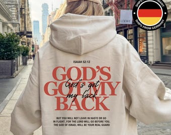 Gott hat meinen Rücken Sweatshirt, Gott hat meinen Rücken Hoodie, Shirt, christliche Geschenke für Männer Frauen, Bibel Vers Jesaja 52:12 T-Shirt, nur Rückendruck