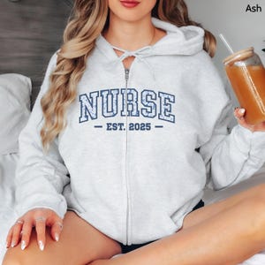 Nurse Jacket Personalized, Custom RN Zip Up Hoodie, Nursing Student Gift, Nurse Apparel, Graduation Present