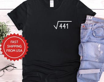 21st Birthday Gifts For Him, Custom 21 Years Old Bday Shirt, Birthday Gifts For Men, Women, Square Root Math Birthday T-shirt