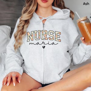 Nurse Jacket Personalized, Custom RN Zip Up Hoodie, Nursing Student Gift, Nurse Apparel, Graduation Present