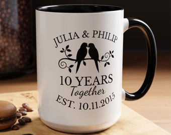 Tin Anniversary Gifts, 10th Anniversary Gift, Personalized Mug, 10th Wedding Anniversary Gifts For Him, Her