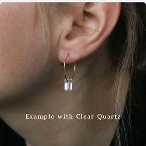 Genuine black tourmaline earrings in gold or silver, tourmaline double point earrings, gemstone earrings, subtle gemstone earrings image 3