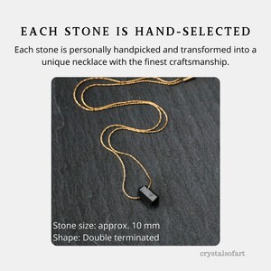 Genuine black tourmaline earrings in gold or silver, tourmaline double point earrings, gemstone earrings, subtle gemstone earrings image 8