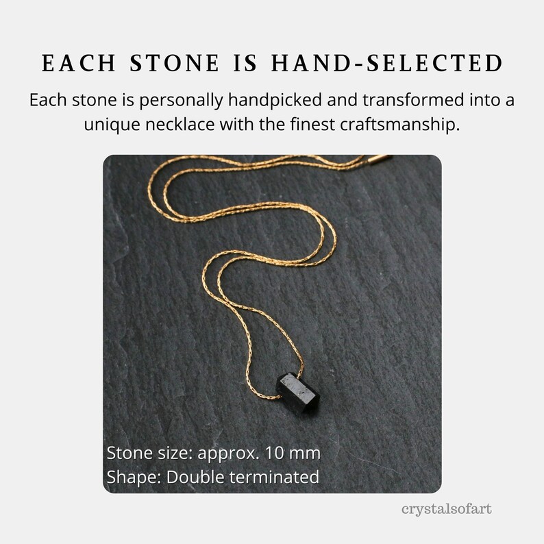 Genuine black tourmaline earrings in gold or silver, tourmaline double point earrings, gemstone earrings, subtle gemstone earrings image 8