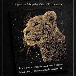 Tutorial di arte su tela con strass di lusso / Arte murale impreziosita da cristalli / Corso fai da te glamour per principianti