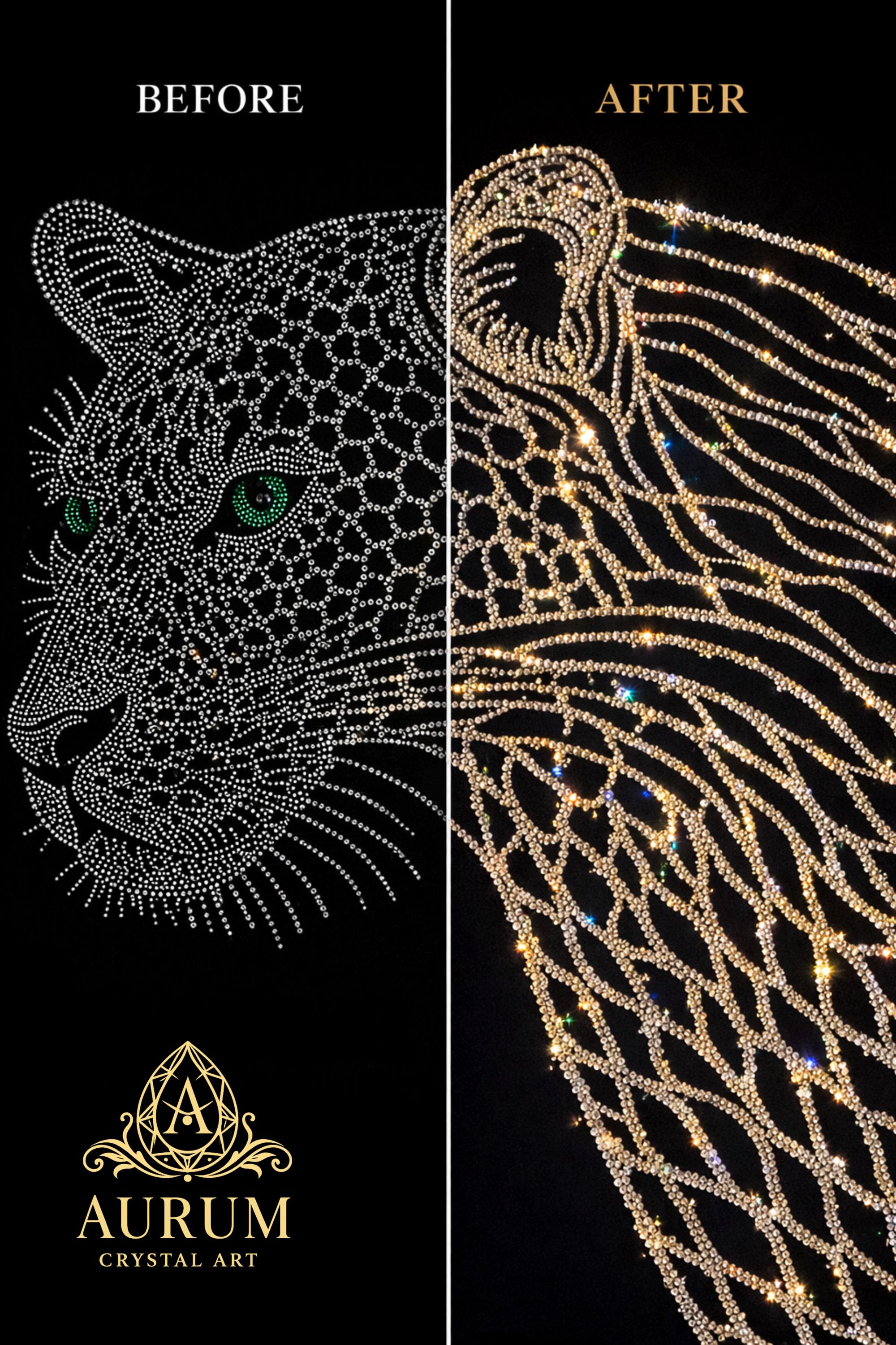 Leopard Rhinestone Template | Crystal Art Pattern, Sparkle Wall Art ...