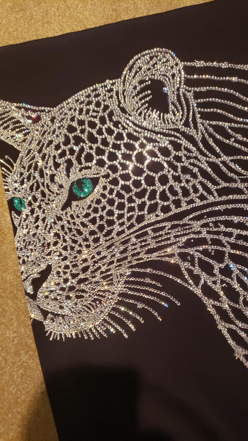Leopard Rhinestone Template | Crystal Art Pattern, Sparkle Wall Art ...