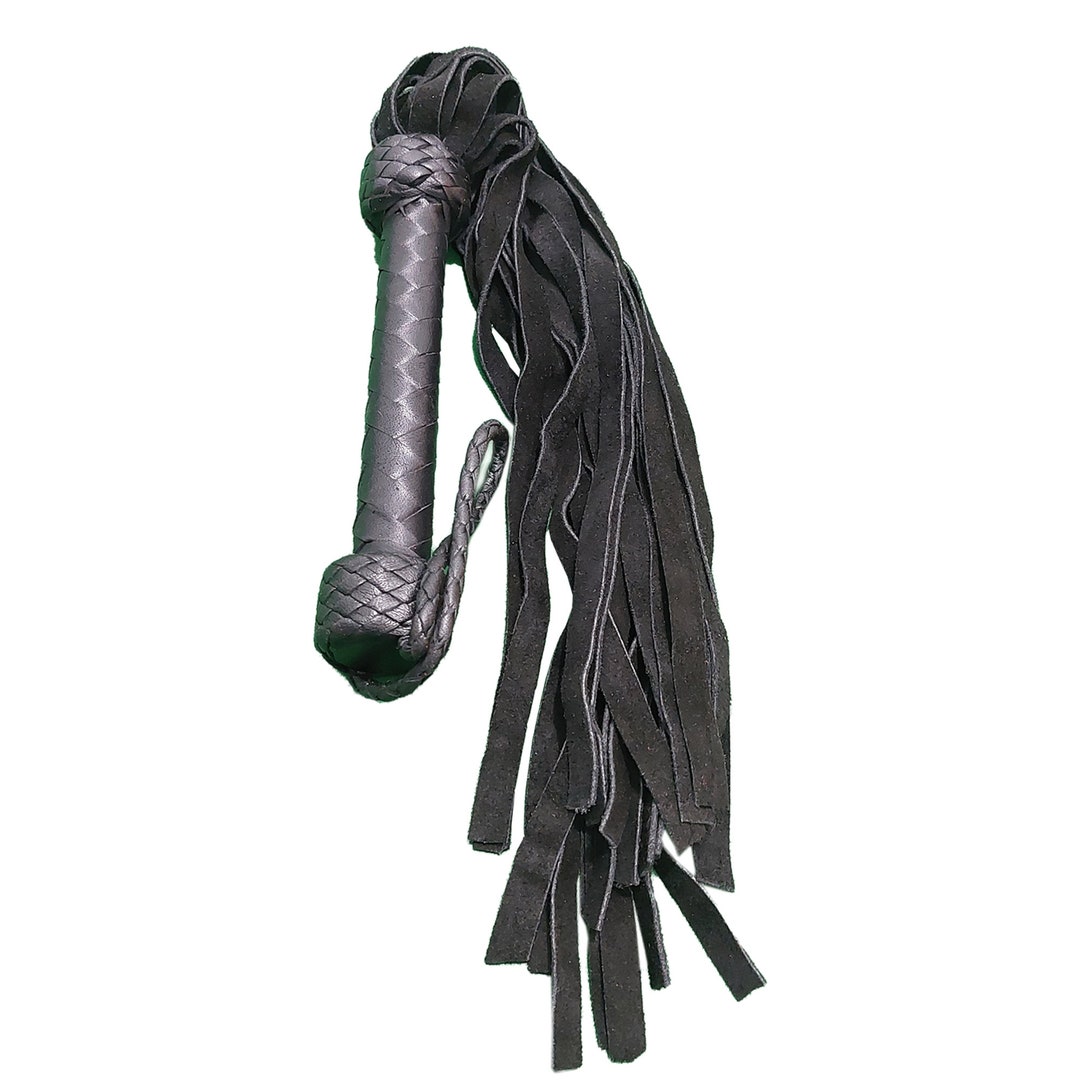 Genuine Cow Hide Leather Flogger - 100 Falls Heavy Duty Whip For Serious Impact Play