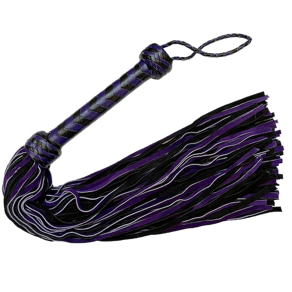 Leather Flogger 100 Tails, Genuine Suede Leather Floggers, Heavy Duty Thuddy Whips, Horse Riding Equestrian Sports for Professionals Adult.