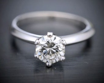 1,50 Ct Ronde Cut 6 Prong Solitaire Verlovingsring Bruidsring Moissanite Ring 925 Sterling Zilver Promise Ring Verjaardagsring