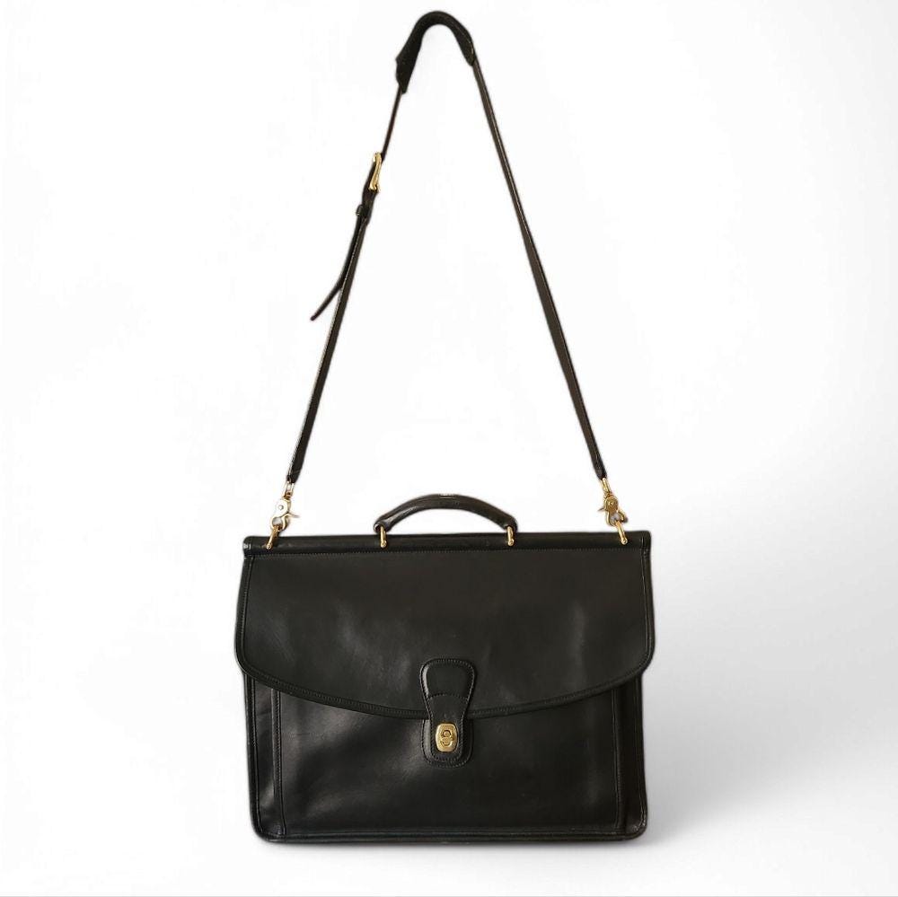 バッグ Vintage Coach 5266 Beekman Bag Black Vintage Coach Beekman Briefcase 5266 Black - Etsy