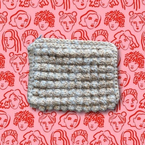Gray Crochet Bubble Dressing Case y2k image 1