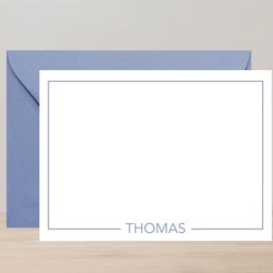 Personalized Stationery Note Card Set- Custom Flat Notecards with Border- Personalized Stationary Card Set- Set of Note Cards and Envelopes