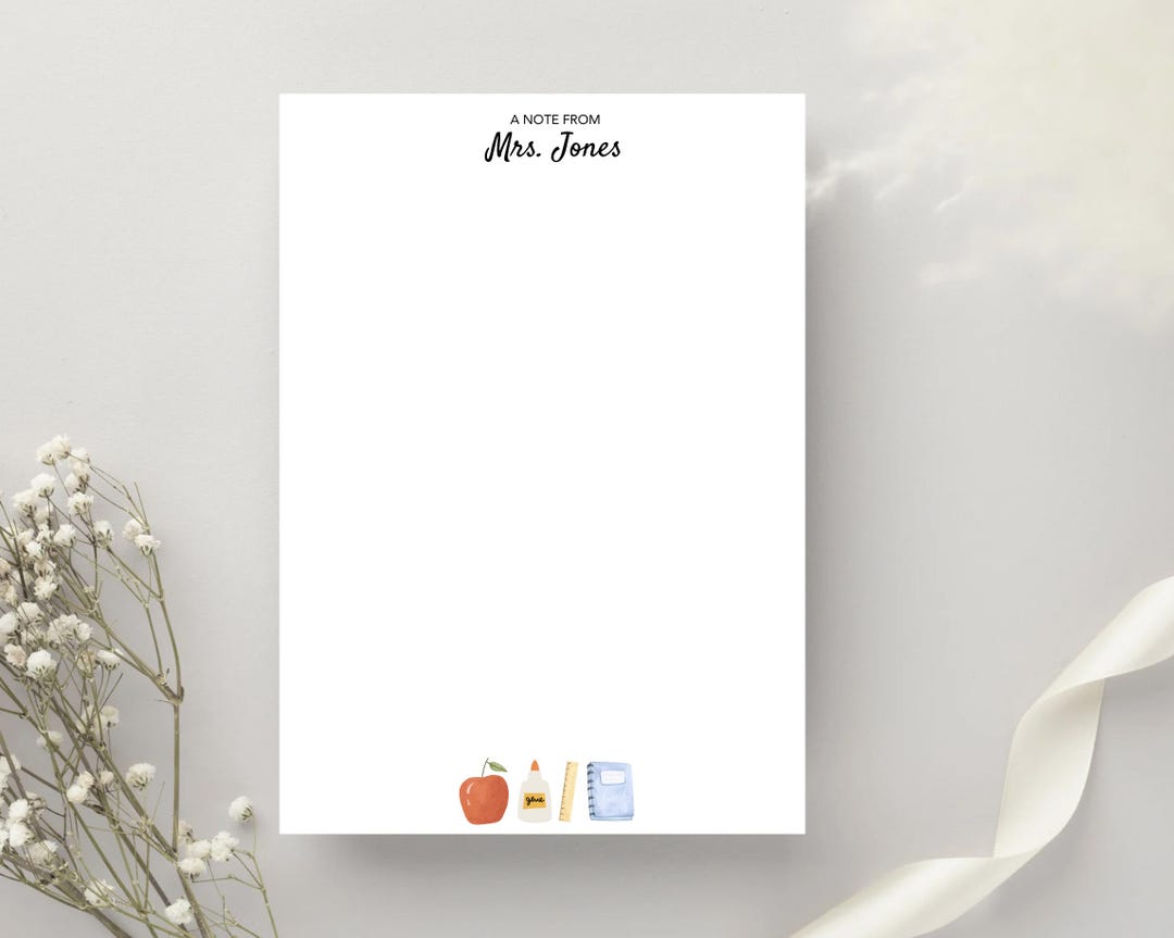 Personalized Teacher Notepad- Custom Notepad With Name- Sticky Notepad ...