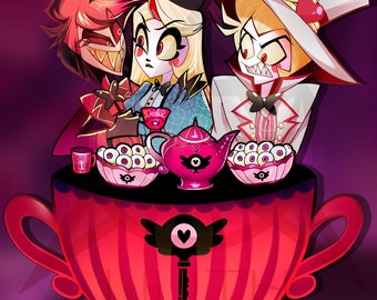 Hazbin Hotel Lucifer, Alastor and Charlie keychain Wonderland series