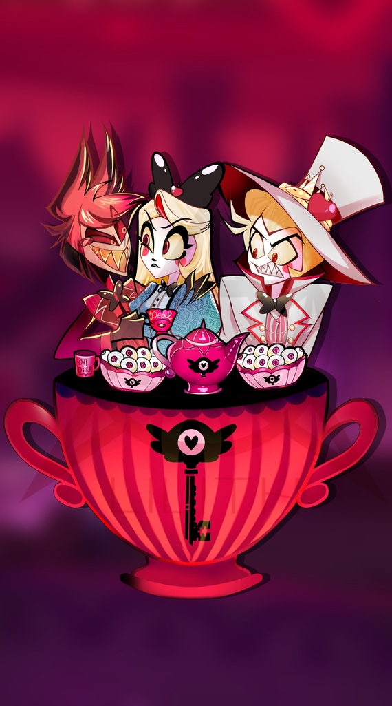 Hazbin Hotel Lucifer, Alastor and Charlie Keychain