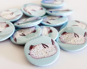 Sea Bunny Button Pin | Jorunna Parva Nudibranch Badge for Marine Animal Lovers