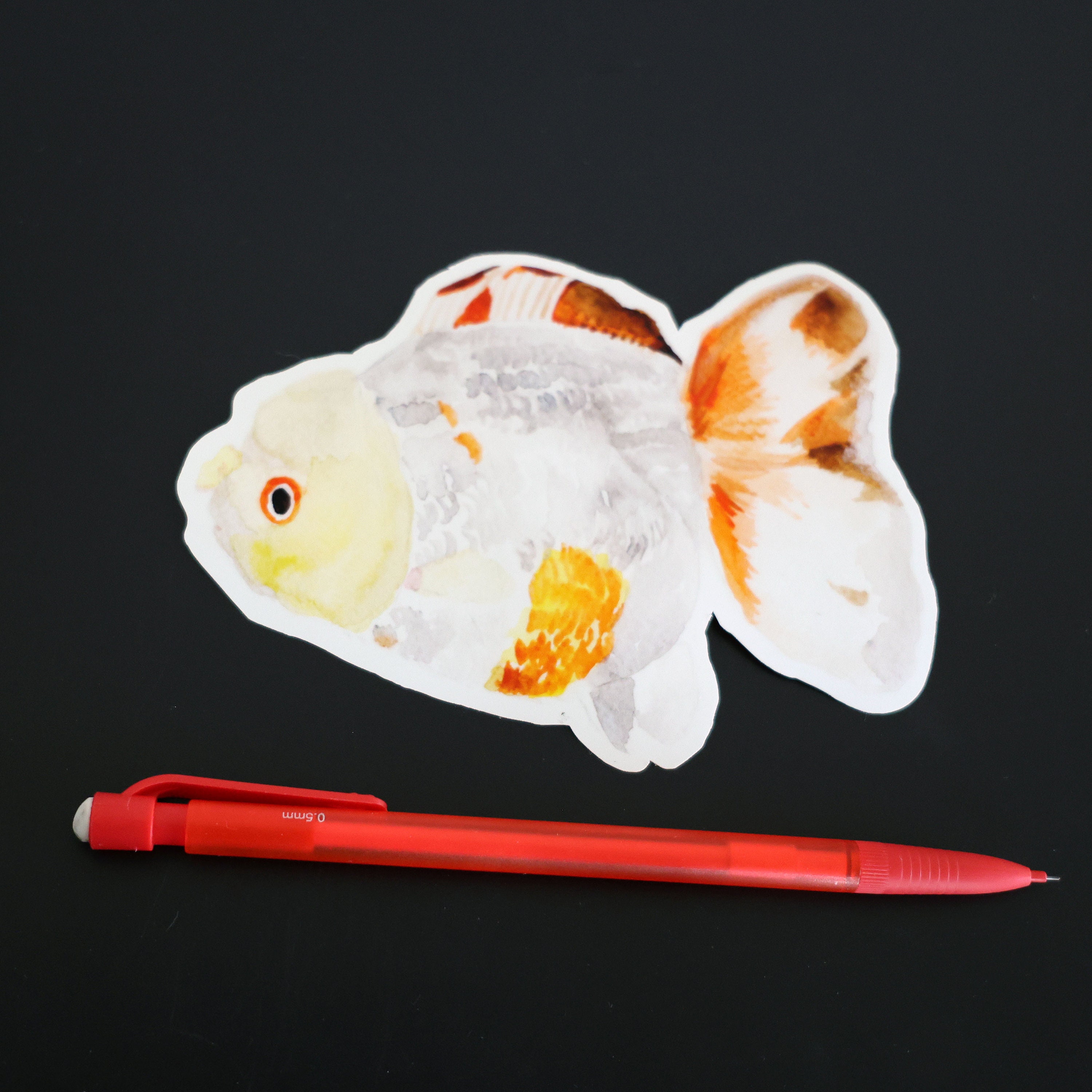Fat Goldfish Sticker Jumbo Watercolor Goldfish Sticker – Glossy Vinyl Finish - Etsy