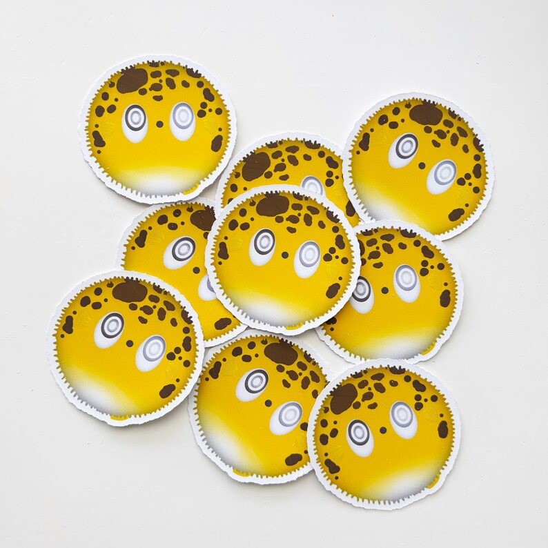Hoverfish Sticker Pufferfish Vinyl Sticker | Yellow Fish Matte Decal - Etsy