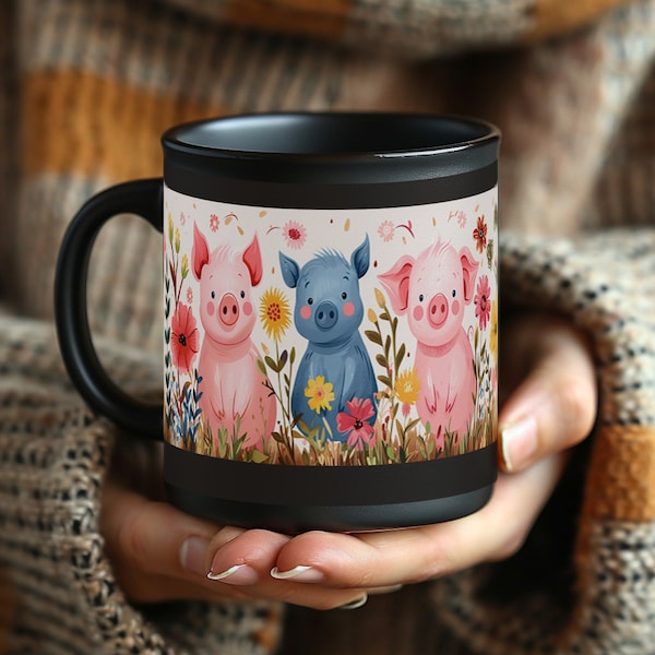 Charming Country Piglets Design for Coffee or Tea, Ideal Farmhouse Kitchen Gift - Pig Mug