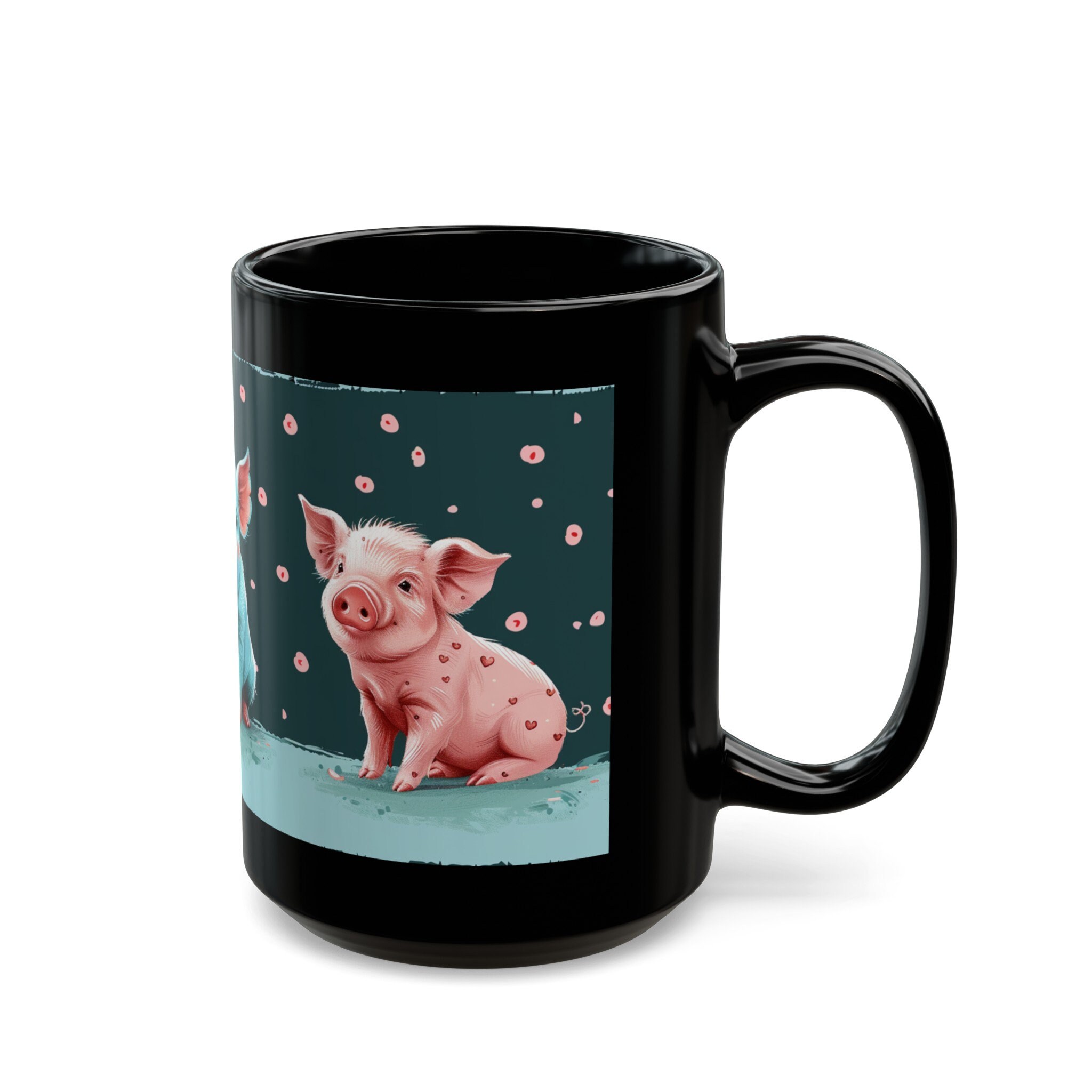 Pastel Piglets Mug, Charming Pig Coffee Cup, Ideal for Morning Brews ...