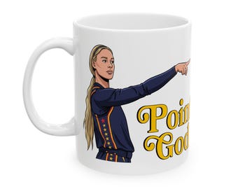 Sophie Cunningham Indiana Fever Point God Ceramic Coffee Mug, Pointing Meme WNBA Graphic (11oz, 15oz)