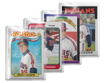 CUSTOM 4-Pack Ricky Vaughn Novelty Baseball Cards: Retro Major League All Star Cleveland Indians