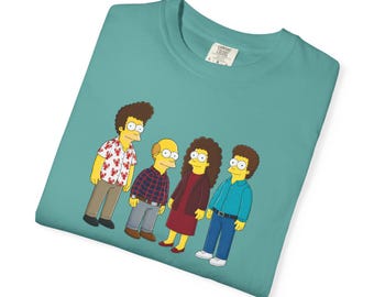 Retro Seinfeld Cast T-Shirt, Classic Simpsons Cartoon Universe Graphic Tee