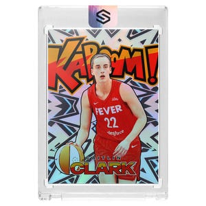 CUSTOM Caitlin Clark Kaboom Indiana Fever Rainbow Holo Foil Novelty Trading Card W/ One Touch Read Description