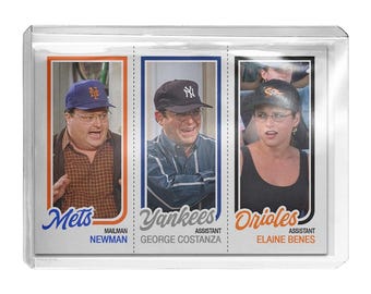 CUSTOM Seinfeld Costanza Elaine Newman Novelty 1974 Retro Baseball Card Read Description