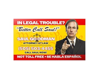 CUSTOM Better Call Saul Goodman Novelty Pop Culture Business Card Read Description