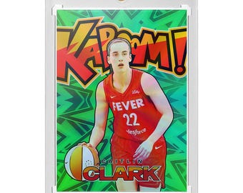 CUSTOM Caitlin Clark Indiana Fever Novelty Green Holographic Kaboom Basketball Card Read Description
