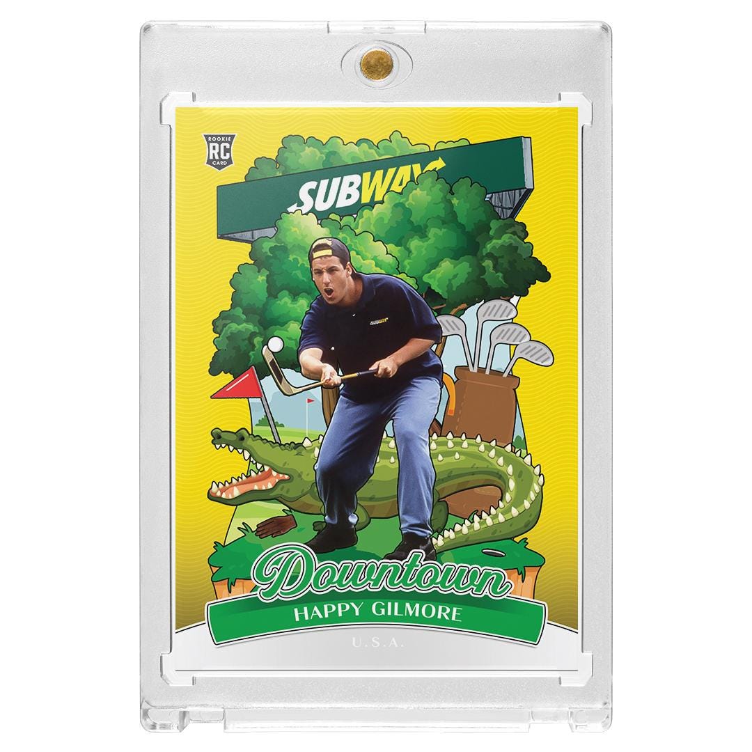 CUSTOM Happy Gilmore x Adam Sandler Yellow Golf Series Downtown Style Novelty Baseball Card Read Description