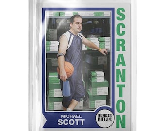 CUSTOM The Office Michael Scott Dunder Mifflin Novelty 1974 Pop Culture Trading Card Read Description