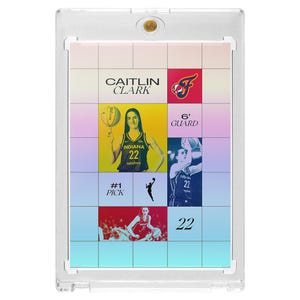CUSTOM Caitlin Clark Fever Rainbow Holo Foil #1 Pick Grid Style Novelty Basketball Trading Card W/ One Touch Read Description