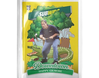 CUSTOM Happy Gilmore Adam Sandler Novelty Yellow Gloss Golf Card Read Description