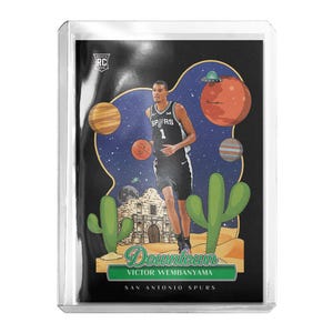 CUSTOM Victor Wembanyama Spurs Gloss Finish Non Holo Black Downtown Style Novelty Basketball Trading Card Read Description