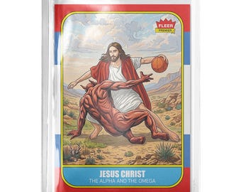 CUSTOM Jesus Christ Crossover Alpha & Omega Novelty Retro 1986 Basketball Card Read Description