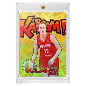 CUSTOM Caitlin Clark Kaboom Indiana Fever Gold Holo Foil Novelty Trading Card W/ One Touch Read Description
