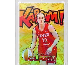 CUSTOM Caitlin Clark Indiana Fever Novelty Gold Holographic Kaboom Basketball Card Read Description