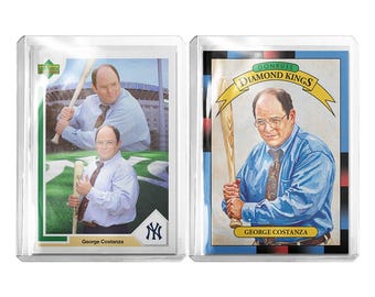 CUSTOM 2-Pack Seinfeld George Costanza Novelty Retro Yankees Baseball Trading Cards Read Description