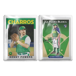 Custom 2-Pack Kenny Powers x Eastbound & Down x Charros Retro 1986 x 1992 Topps Style Novelty Baseball Trading Card Read Description
